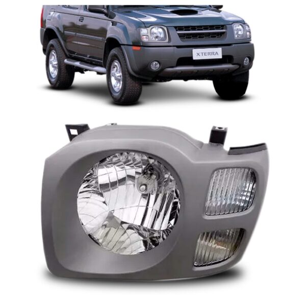 Farol Xterra 2003 2004 2005 2006 Moldura Cinza 1ª Linha Esquerdo/motorista