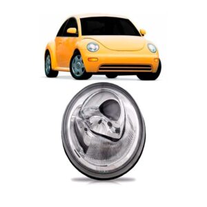 Farol Dianteiro New Beetle 1998 A 2005 Cromado 1ª Linha Esquerdo/motorista