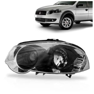 Farol Palio 10 11 12 Siena 08 09 10 11 12 Cromado Aro Preto Lado Esquerdo