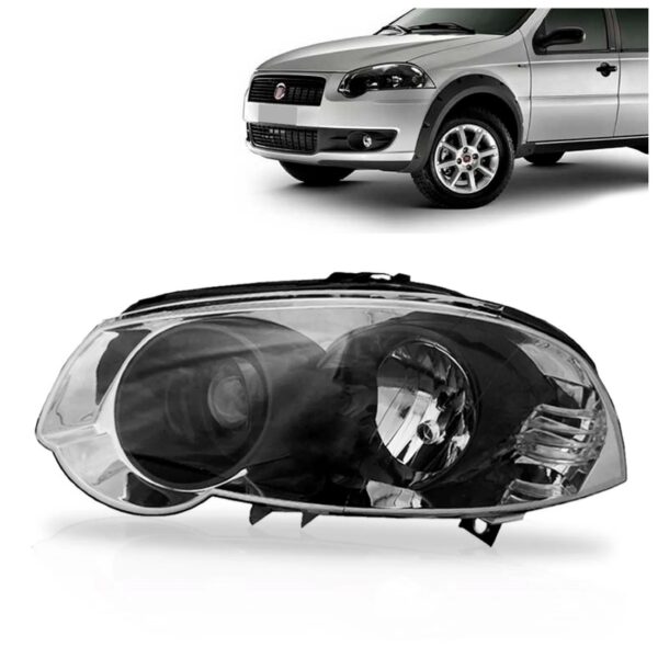 Farol Palio 10 11 12 Siena 08 09 10 11 12 Cromado Aro Preto Lado Esquerdo