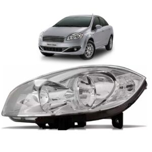 Farol Fiat Linea 08 09 10 2011 2012 2013 2014 2015 1ª Linha - Esquerdo/motorista