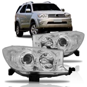 Farol Para Hilux Sw4 09 2010 11 Foco Duplo Cromado 1ª Linha - Esquerdo/motorista