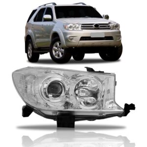 Farol Para Hilux Sw4 09 2010 11 Foco Duplo Cromado 1ª Linha - Direito/passageiro