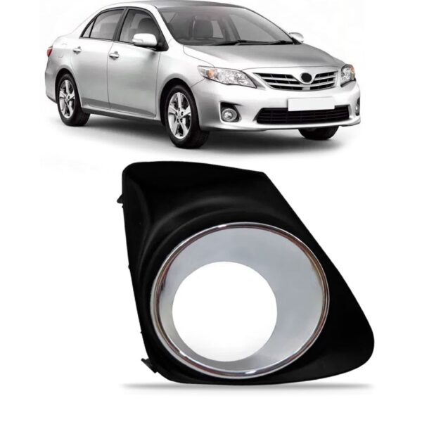 Moldura Milha Corolla 2012 A 2014 C/furo Preto Aro Cinza Lado Direito