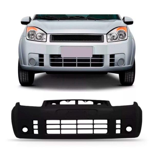 Parachoque Dianteiro Fiesta 2008 A 2010 Novo C/furo Milha Preto