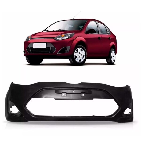 Parachoque Fiesta 2011 2012 2013 2014 Preto Liso Com Furo