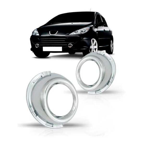 Par Moldura Milha Peugeot 307 2007 A 2012 Cromado Milho