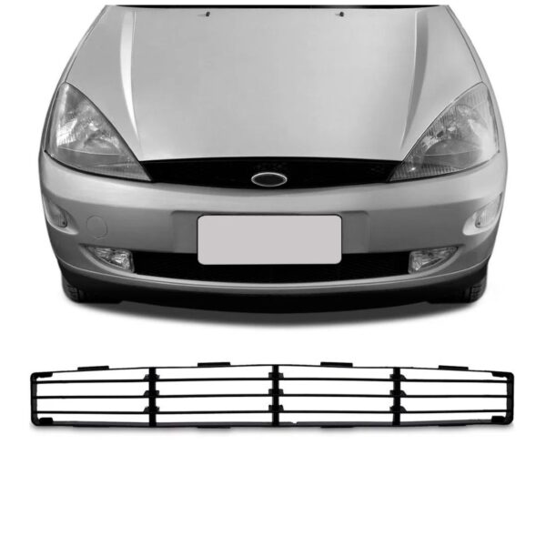 Grade Central Parachoque Focus 1998 A 2003 Gl C/furo Frizada - Preto