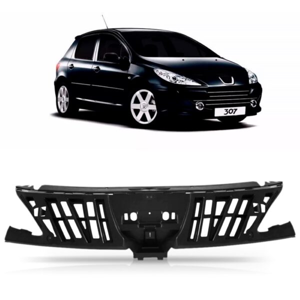 Grade Reforço Parachoque Peugeot 307 2007 A 2012 Central - Preto