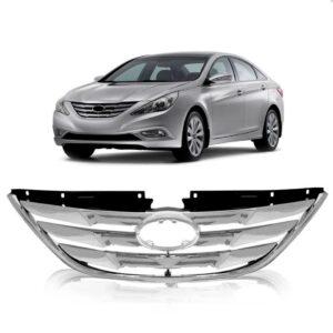 Tela Frontal Sonata Para Hyundai Cromada 2011 2012 2013 2014 Preto