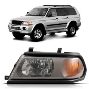 Farol Pajero Sport 2000 A 04 Eletrico Mascara Cinza 1ª Linha - Esquerdo/motorista