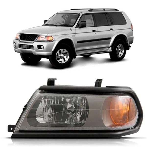 Farol Pajero Sport 2000 A 04 Eletrico Mascara Cinza 1ª Linha - Esquerdo/motorista