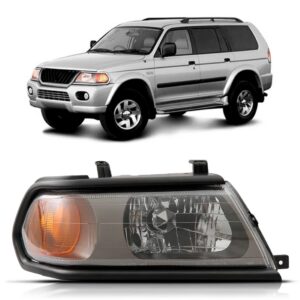 Farol Pajero Sport 2000 A 04 Eletrico Mascara Cinza 1ª Linha Direito/passageiro