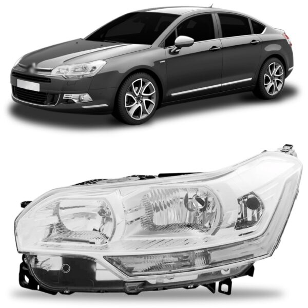 Farol Citroen C5 08 09 10 11 12 Elétrico Sem Motor 1ª Linha - Esquerdo/motorista