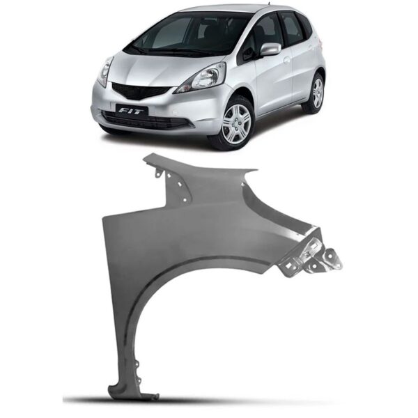 Paralama Para Honda Fit 2009 A 2012 Cinza Lado Direito