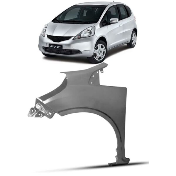 Paralama Para Honda Fit 2009 A 2012 Cinza Lado Esquerdo