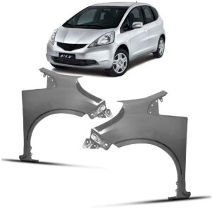 Paralama Para Honda Fit 2009 A 2012 Cinza Lado Esquerdo
