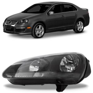 Farol Jetta 2007 2008 2009 Negro Manual 1ª Linha - Esquerdo/motorista