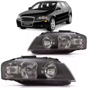 Farol Audi A3 2006 A 2008 Elétrico S/ Xênon Mascara Negra Lado Esquerdo