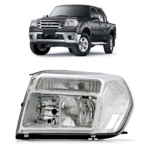 Farol Ranger 2010 A 2012 Cromado 1ª Linha - Esquerdo/motorista