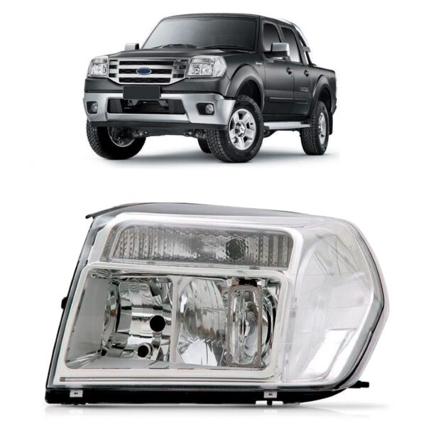 Farol Ranger 2010 A 2012 Cromado 1ª Linha - Esquerdo/motorista