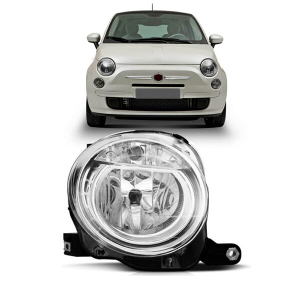 Farol Fiat 500 Eletrico Superior 08 A 2012 Cromado 1ª Linha Direito/passageiro