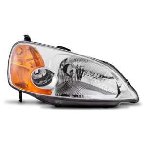 Farol Para Civic 2001 2002 2003 Elétrico Lente Em Acrílico Lado Direito