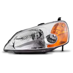 Farol Para Civic 2001 2002 2003 Elétrico Lente Em Acrílico Lado Esquerdo