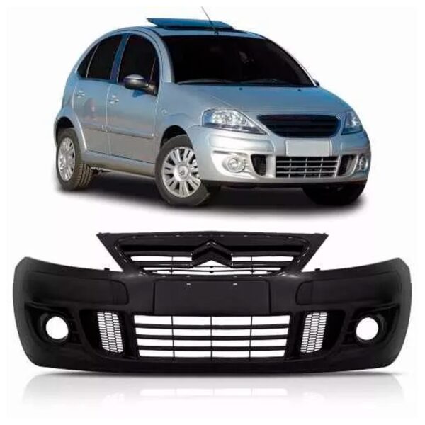 Parachoque Dianteiro C3 2009 A 2012 C/furo 1a Linha Preto
