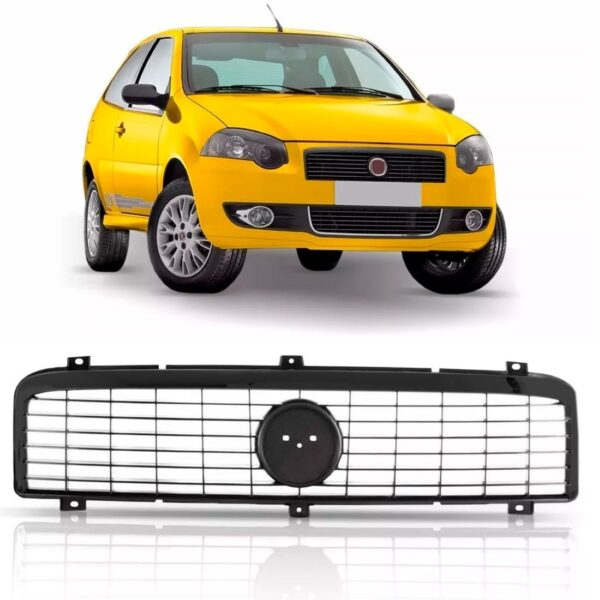 Tela Frontal Radiador Palio E Siena 09/12 Com Moldura Preta Preto