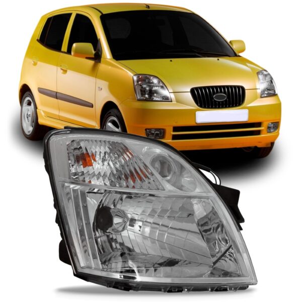 Farol Para Kia Picanto 06 E 2007 Lente Em Acrílico 1ª Linha - Direito/passageiro