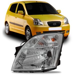 Farol Para Kia Picanto 06 E 2007 Lente Em Acrílico 1ª Linha Esquerdo/motorista