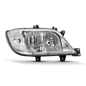 Farol Sprinter 2003 A 2011 Com Auxiliar Liso Mascara Cromada Lado Direito