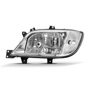 Farol Sprinter 2003 A 2011 Com Auxiliar Liso Mascara Cromada Lado Esquerdo