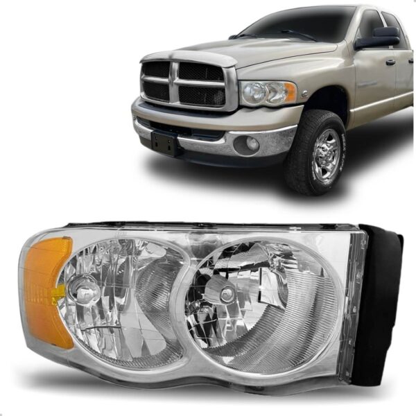 Farol Para Dodge Ram 2004 2005 Cromado 1ª Linha Direito/passageiro