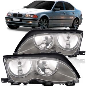 Farol Bmw Série3 1999 2000 2001 Máscara Cinza Lente Acrílico Lado Direito