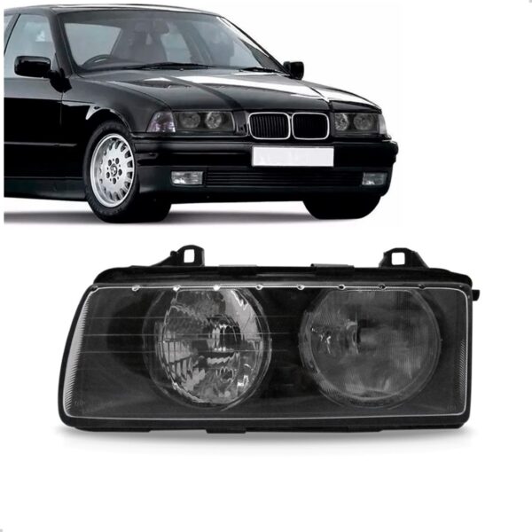 Farol C/ Mamica Bmw Serie 3 91 92 93 94 95 96 97 98 1ª Linha Esquerdo/motorista