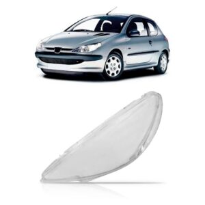 Lente Farol Peugeot 206 2004 A 2011 Foco Simples Lado Esquerdo