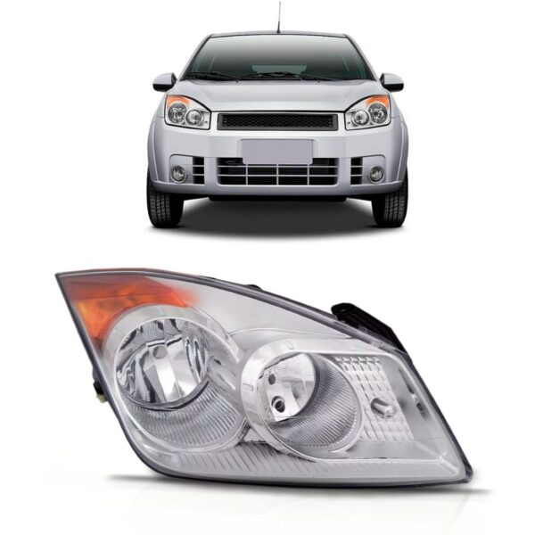 Farol Para Ford Fiesta 2008 2009 2010 Cromado 1ª Linha Direito/passageiro