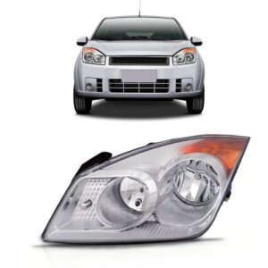 Farol Para Ford Fiesta 2008 2009 2010 Cromado 1ª Linha Esquerdo/motorista