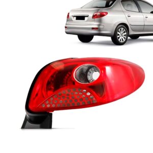 Lanterna Traseira Peugeot 207 08 09 10 Sedan Tela Vermelha Lado Direito