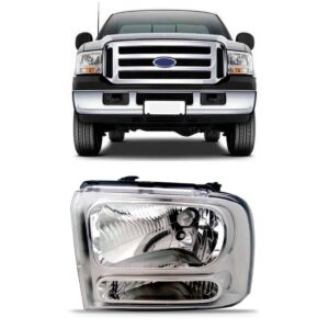 Farol Ford F250 2006 07 08 09 10 2011 Cromado 1ª Linha - Esquerdo/motorista