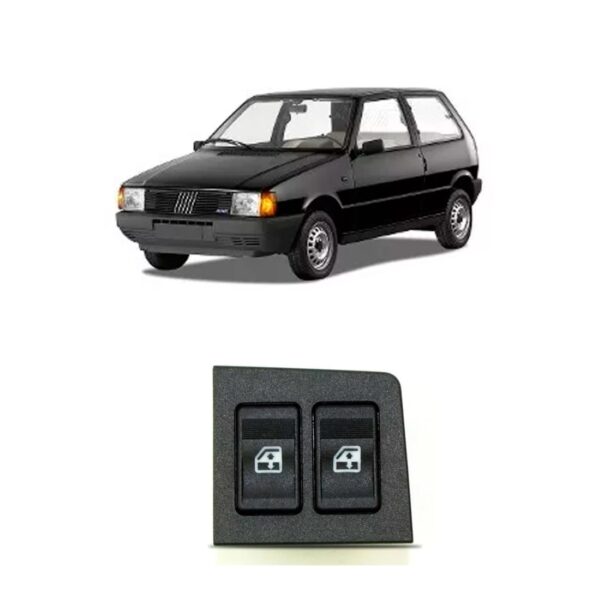 Interruptor Vidro Dianteiro Uno 1991 A 2003 Le Led Vermelho