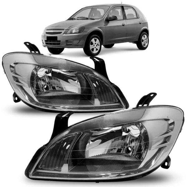 Farol Chevrolet Celta E Prisma 07 A 2012 Fumê Claro 1ª Linha Esquerdo/motorista