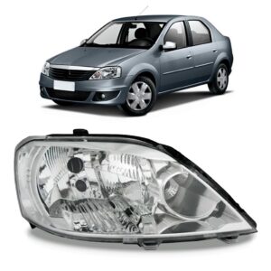 Farol Para Logan 2011 2012 2013 Cromado 1ª Linha Direito/passageiro