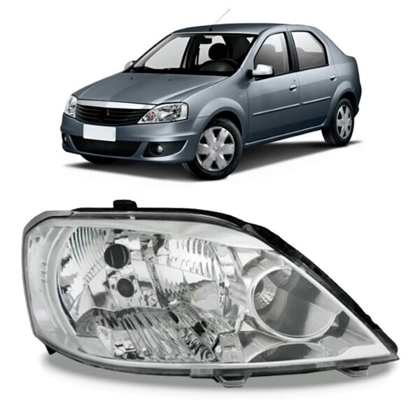 Farol Para Logan 2011 2012 2013 Cromado 1ª Linha Direito/passageiro