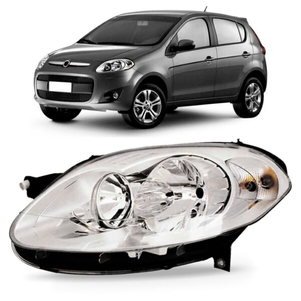 Farol Palio 2012 A 2016 Cromado 1ª Linha Esquerdo/motorista