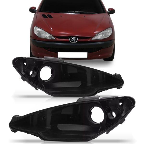 Carcaça De Farol Peugeot 206 2004 2005 06 07 08 09 2010 2011 Lado Esquerdo