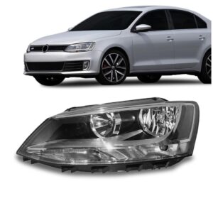 Farol Para Volkswagen Jetta 11 12 13 Mascara Negra 1ª Linha Esquerdo/motorista
