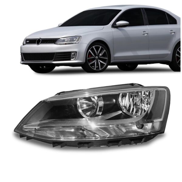 Farol Para Volkswagen Jetta 11 12 13 Mascara Negra 1ª Linha Esquerdo/motorista